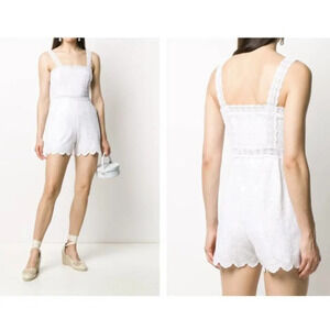 Charo Ruiz Ibiza Zuma Crocheted  Broderie Anglaise Romper